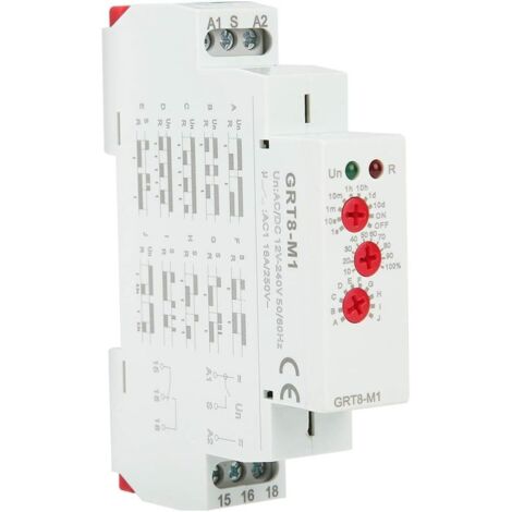 Vtizikl Retard multifonctionnel - Relais de retard multifonctionnel GRT8-M1 avec 10 fonctions montage sur rail DIN AC/DC 12V 240V (1/5)