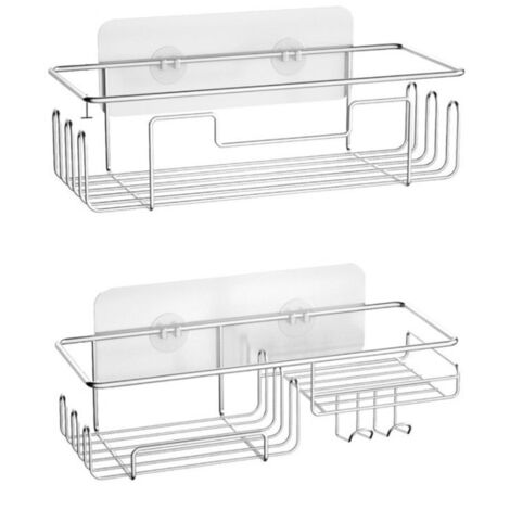 Vtizikl Panier de Douche en acier Inoxydable, étagère de Douche sans Perçage, étagère de Douche à Accrocher, étagère de Salle de Bain Antirouille avec Tapis Adhésif Autocollant pour salle de Bain (1/5)