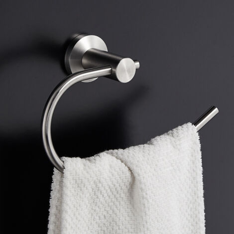 Vtizikl Anneaux porte serviette, Porte Linge Murale, Acier Inox 304 Finitions Métal Chromé Poli, Porte Serviette Salle de Bain (1/5)