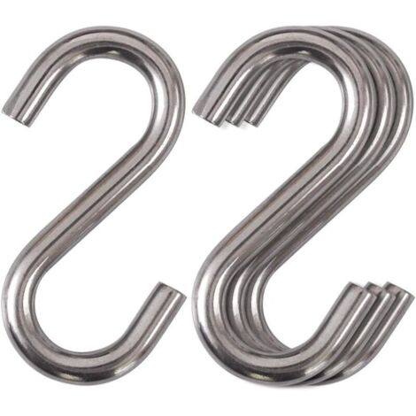 Vtizikl Lot de 4 crochets en S robustes en acier inoxydable 304, crochets en S de 7,6 cm (3 pouces) pour hamacs et balançoires, crochets multi-usages de qualité industrielle (1/4)