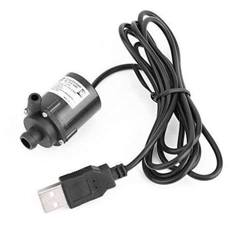 Vtizikl Pompe à eau Mini, micro-pompe submersible sans balais 12 V CC 240 L/hMoteur de pompe de refroidissement d'eau avec port USB (1/4)
