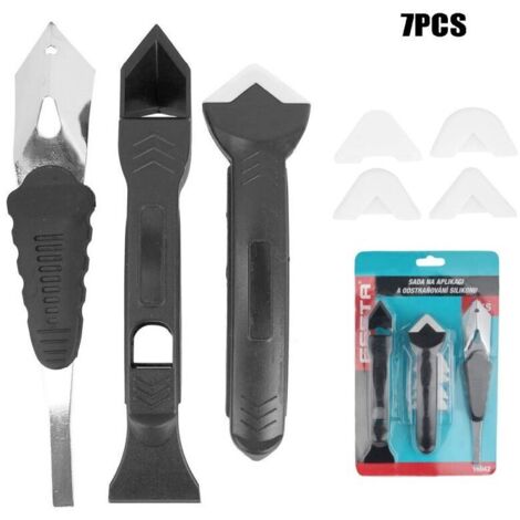 Vtizikl Kit  Professional pour joints d'étanchéitéKit complet de nivellement et de réparation de joints en silicone, comprenant un ouvre-cartouche et 5 tailles de joints différentesKit d'outils de lis (1/4)