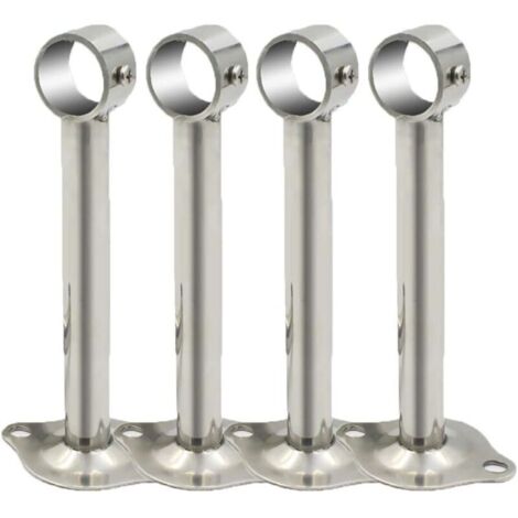 Vtizikl Lot de 4 supports muraux en acier inoxydable pour tringle à rideau de douche et penderie (1/4)