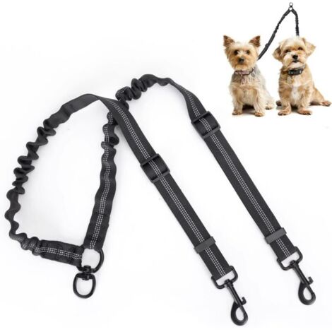 Vtizikl Laisse double pour chien, réglable et rotative à 360°, pour 2 chiens, grande taille, anti-emmêlement, réfléchissante (1/4)