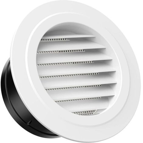 Vtizikl Grille de ventilation ronde en plastique de 100 mm avec moustiquaire, adaptée aux murs intérieurs et extérieurs (1/4)