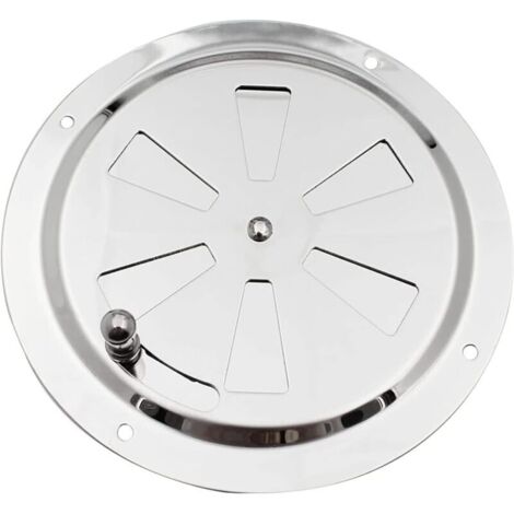 Vtizikl Grille d'aération papillon marine avec bouton, grille d'aération papillon ronde de 5 pouces, plaque de ventilation de cabine en acier inoxydable, couvercle d'aération à persiennes, accessoires (1/4)