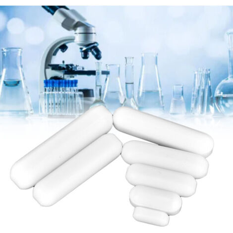 Lot De 5 Barres Aimantées Agitateur Magnétique 7mm Cylindre PTFE - Mélangeur Laboratoire