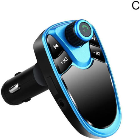 Vtizikl Lecteur MP3 Bluetooth pour voiture, appels entrants, mains libres, transmetteur FM, USB, smartphone, bleu (1/4)