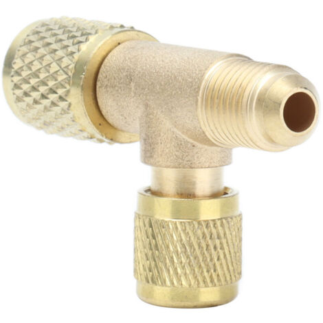 Vtizikl Adaptateur en T de Valve, raccord Rapide en T antirouille SAE 1/4 6,35 mm SAE Connecteur d'accès Rapide pour R22 R12 R134 (1/4)
