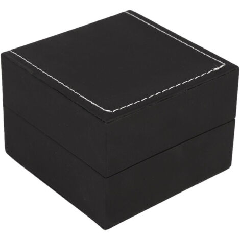 Vtizikl Boîte pour montre en cuir, 1 pièce New Black PU cuir présente affichage bracelet bracelet bijoux boîte de rangement (1/4)