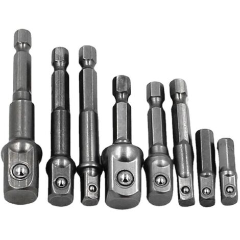 Vtizikl Pièce de rechange pour M.C. 8 pièces pour tournevis, clé, tige d'extension en acier au chrome vanadium, tige hexagonale, jeu de forets, adaptateur de douille durable pour bricolage (1/4)