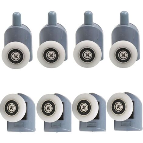 Vtizikl Roulettes de porte de douche, lot de 8, diamètre 23 mm, pour cabines de douche (1/4)