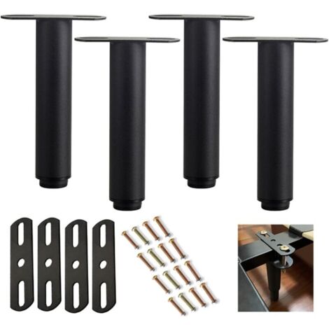 Vtizikl pieds de meuble, 4 pieds de meuble réglables en métal pour cadres de lit, pieds de support de planche de lit centrale robustes 35cm (1/4)