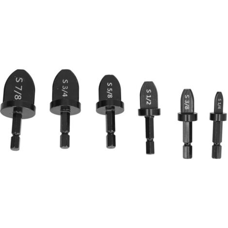 Vtizikl Lot de 6 extenseurs de tube en cuivre souple Outil évasé Poignée hexagonale Kit de mèches à sertir pour climatiseur Accessoires d'alésoir inclus 7/8" 3/4" 5/8" 1/2" 3/8" 1/4" (1/4)