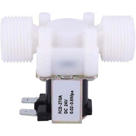Vtizikl Électrovanne Électrique Unidirectionnelle en Plastique G3/4 NC Vanne Électromagnétique à Filetage Mâle d'Entrée d'Eau Normalement Fermée(DC24V) (1/4)