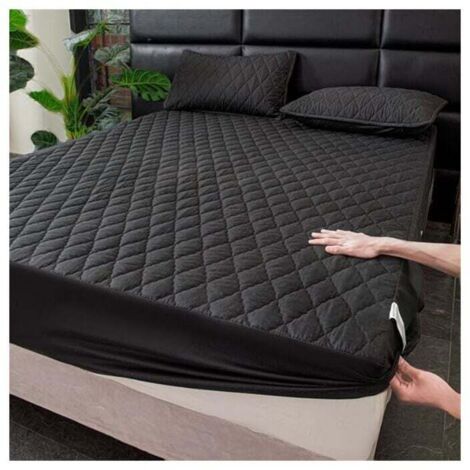 Vtizikl Protège-matelas imperméable extra doux avec poches profondes, couleur unie, motif géométrique, offre un confort de sommeil supplémentaire pour les chambres et les chambres d'amis, parfait pour (1/4)