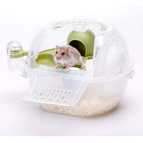 Vtizikl Cage de transport pour petits animaux, cage de transport portable pour hamsters, cage de transport pour lapins avec aérations et poignée confortable (1/4)