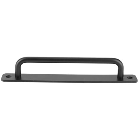 Vtizikl Poignée de porte coulissante en alliage d'aluminium, trou central, poignée de porte de placard avec plaque pour cuisine, armoire, salle de bain, placard (noir) (1/4)