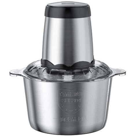 Vtizikl Hachoir électrique avec bol en acier inoxydable de 3 L, hachoir à viande de 300 W, hachez rapidement et facilement la viande, les oignons, les herbes et les fruits secs (1/4)