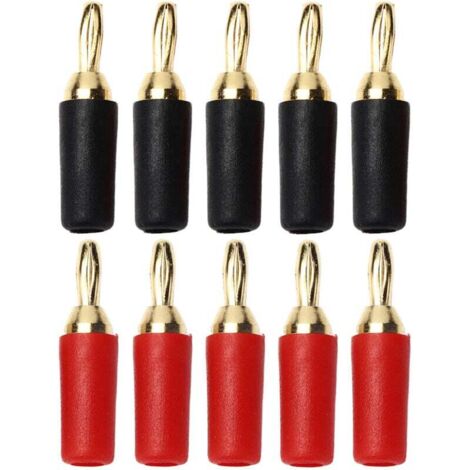 Vtizikl Lot de 5 paires (10 pièces) de fiches bananes de 2.5mm (1/4)