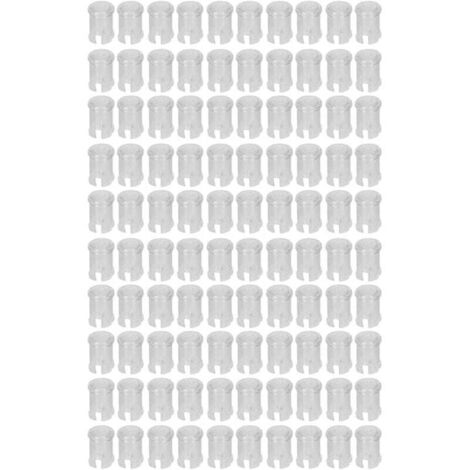 Vtizikl Lot de 100 capuchons de diode lumineuse, couvercle de protection pour diode électroluminescente, support de 5 mm, support à clip transparent (1/4)