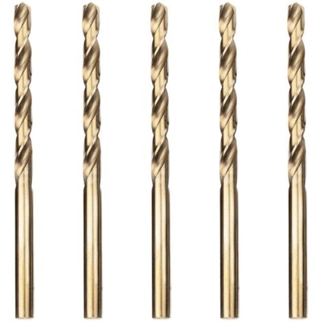 Vtizikl 5pcs 5.0mm Foret Hélicoïdal Professional Forets à Métaux en Acier Inoxydable, Standard DIN 338 (1/4)