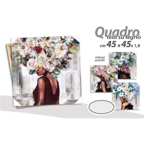 Vtizikl Quadro Quadretto Decorativo 45 X 45 X 1,8cm Tela Su Legno Deluxe 4 Decori 831966 - (1/3)