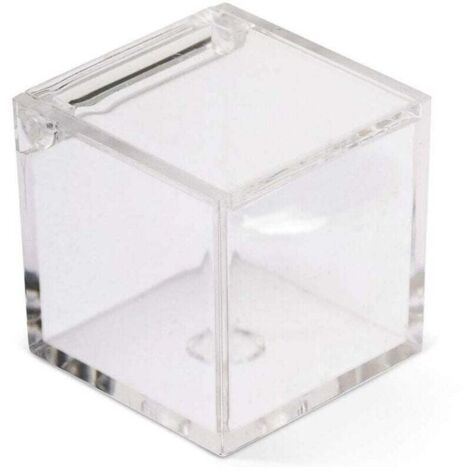 Vtizikl 12 Scatoline Scatole Cubo Plexiglass 5x5 Trasparente Porta Confetti Bomboniera - (1/4)