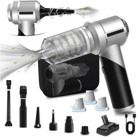 Vtizikl 4-en-1 Aspirateur Voiture Puissant sans Fil, 21KPA Mini Aspirateur a Main sans Fil avec Moteur Brushless, 3 Niveaux Réglables, Pliable, pour Souffleur Air Comprimé Nettoyage PC & Bureau (1/4)