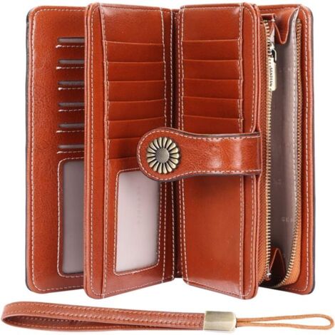 Portefeuille Homme Cuir Xxl Portefeuille Femme Long Grand Format En Cuir Véritable | Avec Blocage Rfid Certifié Tüv Et Portefeuille Rfid