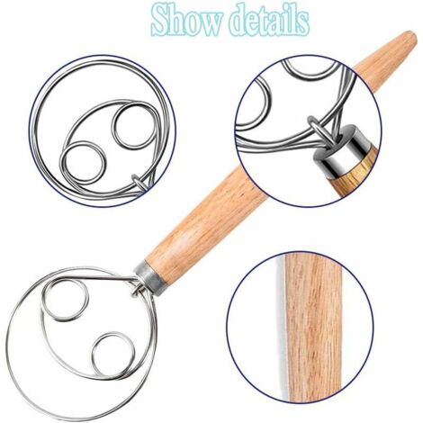 Fouet à Main En Acier Inoxydable - Poignée En Bois, Longueur ~18cm | Pour Battre œufs, Mélanger Pâte, Sauces | Léger, Robuste, Facile à Nettoyer