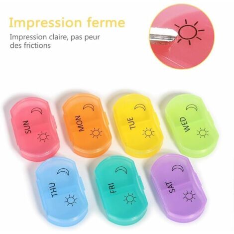Pilulier 7 Jours En Bois - Organisateur De Médicaments Ou Bijoux - Portable Pour Maison Et Voyage - Compartiments Anti-poussière