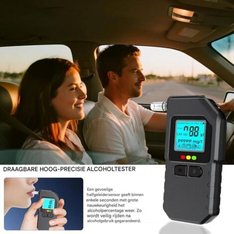 Éthylotest électronique Portable - Écran LCD - 20 Embouts - Mesure 0.00-3.00 G/L - Alarme Lumineuse Et Sonore