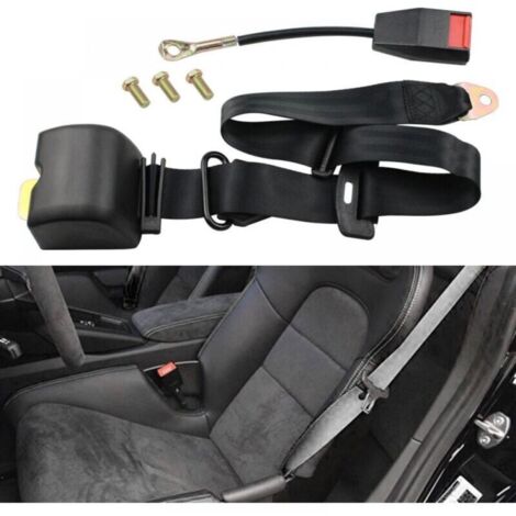 Vtizikl Universel 3 Points Reglable Ceinture De Securite Du Vehicule Auto Voiture Car Seat Belt +Boulons (1/4)