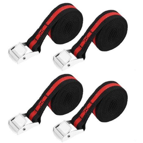 Vtizikl 4pcs 8ft camion de voiture Entraîneur de cargaison Sangle de cargaison Boucle de courroie à cliquet (1/4)
