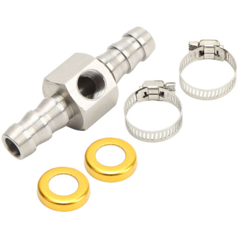 Raccord en T pour Tuyau Carburant avec Collier de Fixation – Compatible avec Circuit Carburant, Refroidissement Boîte de Vitesses et Carburateur 3/8 Pouces - (1/5)