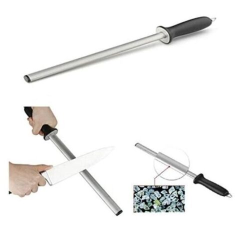 Vtizikl Fusil Professionnel Ovale 38 cm, Fusils Aiguiseur de Couteaux Diamant pour des Couteaux de Cuisine et de Boucherie (1/4)