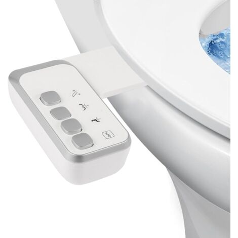 Fixation de bidet pour toilettes, bidet hygiénique à double buse non électrique, autonettoyant et pression d'eau réglable pour lavage avant et arrière (tuyau PE amélioré) (1/4)