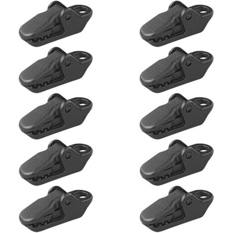 Pinces à bâche, pinces à auvent coupe-vent, pinces crocodiles en plastique, petites pinces à bâche, pinces à auvent pour activités de plein air (10 pièces) (1/5)