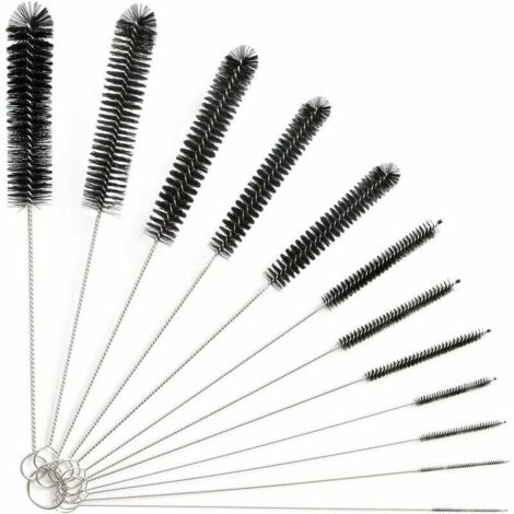 12pièce Tube Brosse de Nettoyage,Goupillon Nettoyage,Brosse de Nettoyage Tube pour Bouteille en Verre Bébé Biberon Bouilloire Clavier, Tuyau Brosses de Nettoyage,Brosse de Nettoyage Bouteille -Versail (1/4)
