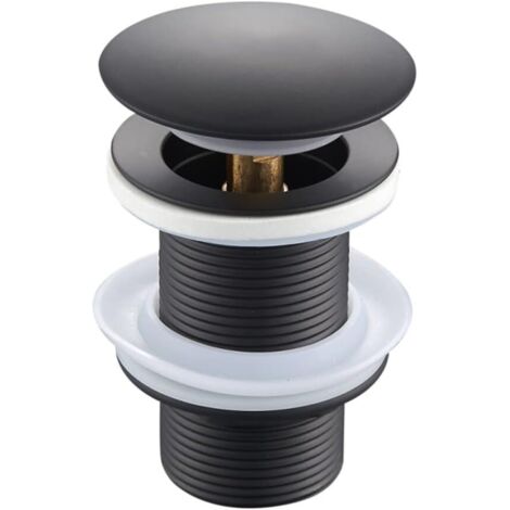Bouchon de vidange anti-débordement, bonde de lavabo universelle noire, bouchon universel anti-débordement pour lavabos et éviers