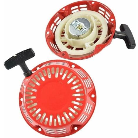 Arranque de retroceso, cuerda de arranque, generador, manija de arranque de retroceso para cortadora de césped GX120, GX160, GX200 de 5,5 HP y 6,5 HP, color rojo (1/4)