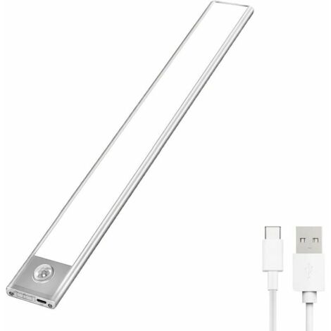 Lampe de Placard LED Portables, Lampe Automatique d'Armoire, Lampe de Détection de Mouvement, Magnétique, Réglette LED Rechargeable par USB Sans Fil, Convient pour Armoires, Cuisines, Escaliers, Coulo (1/4)