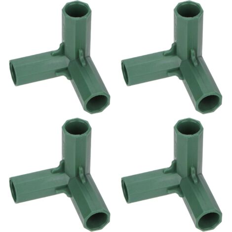 conectores de 16 mm para estructura de invernadero, conexión de tuberÃa en ángulo recto de 3 vÃas para enrejado de uvas, caseta de protección solar y estacas para plantas de jardinerÃa, accesorios par (1/4)