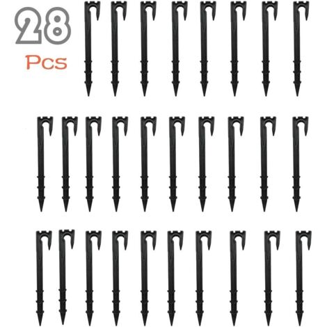 28pcs soaker hose stakes garden hose stakes hose fixing stakes hose guide stakes water pipe stakes (1/4)