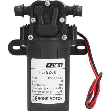 Pompe à diaphragme DC12V 36W 73PSI – Débit 3,5 L/min – Résistante à la corrosion – Pour irrigation et pulvérisation agricole (1/5)