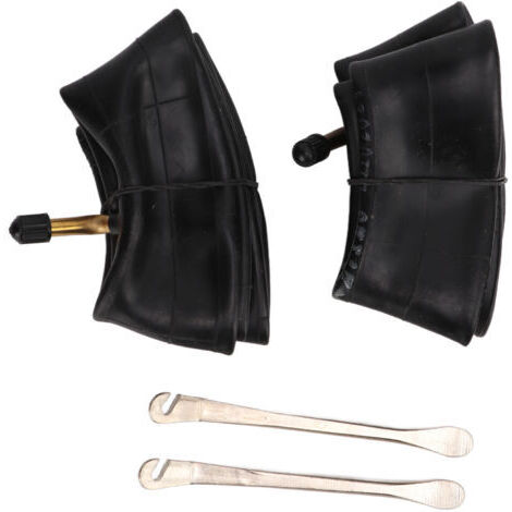 Lot de 2 chambres à air 10 x 2,125 pour outil de pneu, chambre à air gonflable en caoutchouc butyle avec tige de valve coudée cuivrée. (1/5)