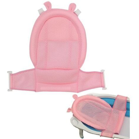 Siège d'insertion de bain pour bébé, maille de douche nouveau-né maille de douche nouveau-né pour bébé 0-3 ans (rose) (1/5)