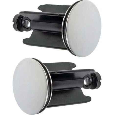 Bouchon de Lavabo de Salle de Bain Universel Ø 40 mm, Lot de 2, Bouchon d’évacuation Chromé, Constitué de Laiton, avec Joint en Caoutchouc, Bouchon Réglable en Hauteur, Bonde de Baignoire Antirouille (1/5)