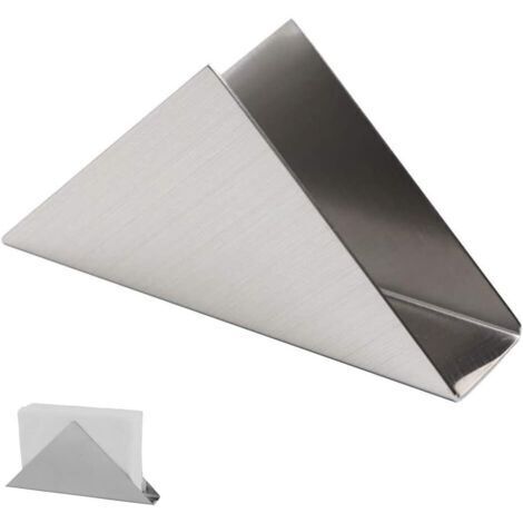 Distributeur de serviettes de cuisine, porte-serviettes vertical, porte-serviettes durable en acier inoxydable porte-serviettes triangulaire (argent) (1/5)